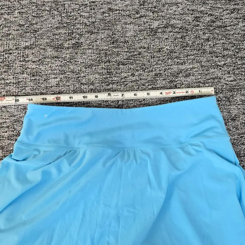 Nike Dry Fit Skort Women's M Blue Swoosh Logo Pull On Tennis Golf Pocket